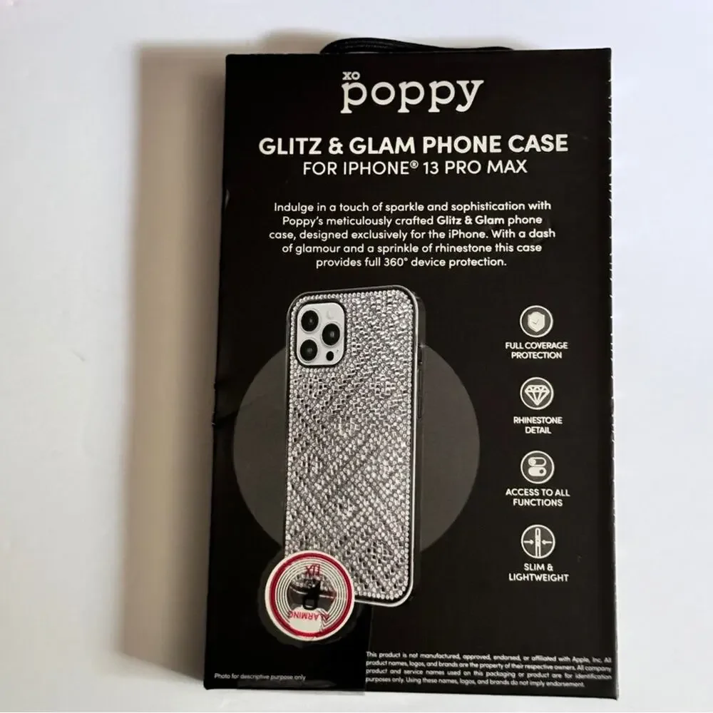 XO poppy Glitz & Glam Phone Case for IPhone 13 Pro Max